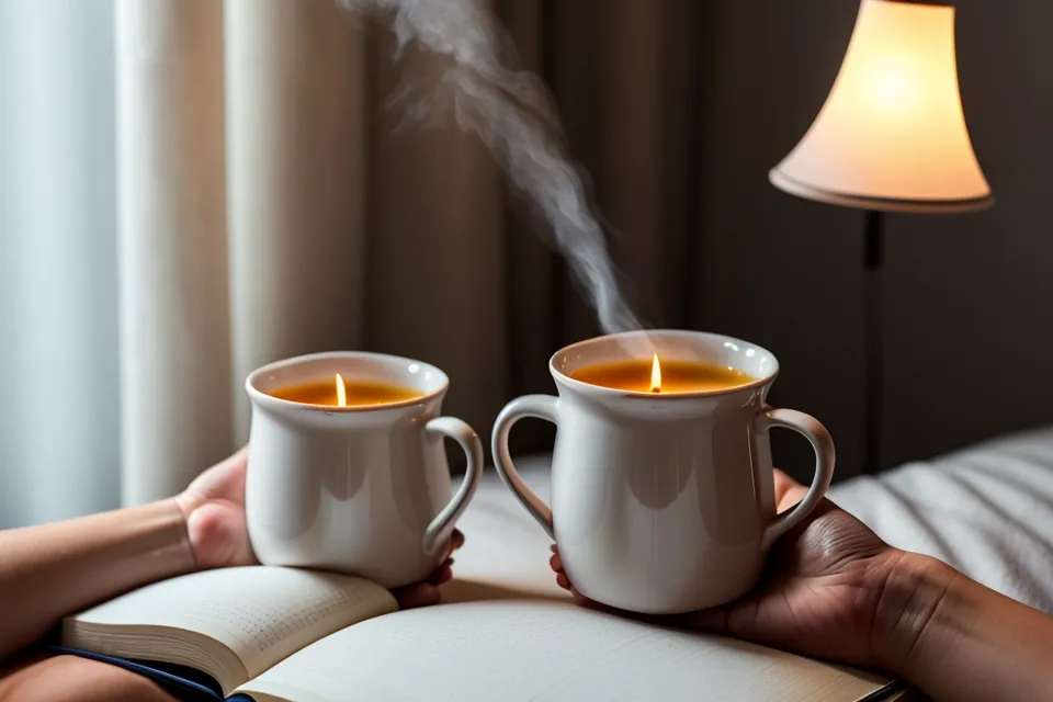 Comment diffuser des huiles essentielles pour dormir sans agresser ses sens : diffuseur à ultrasons sur une table de nuit, chambre tamisée pour le sommeil léger