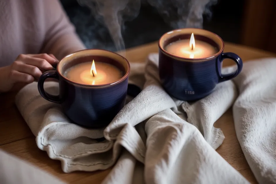Une chambre apaisante avec des draps en lin et une lumière douce en arrière-plan, décor pensé pour un sommeil léger et un rituel du soir simple.
