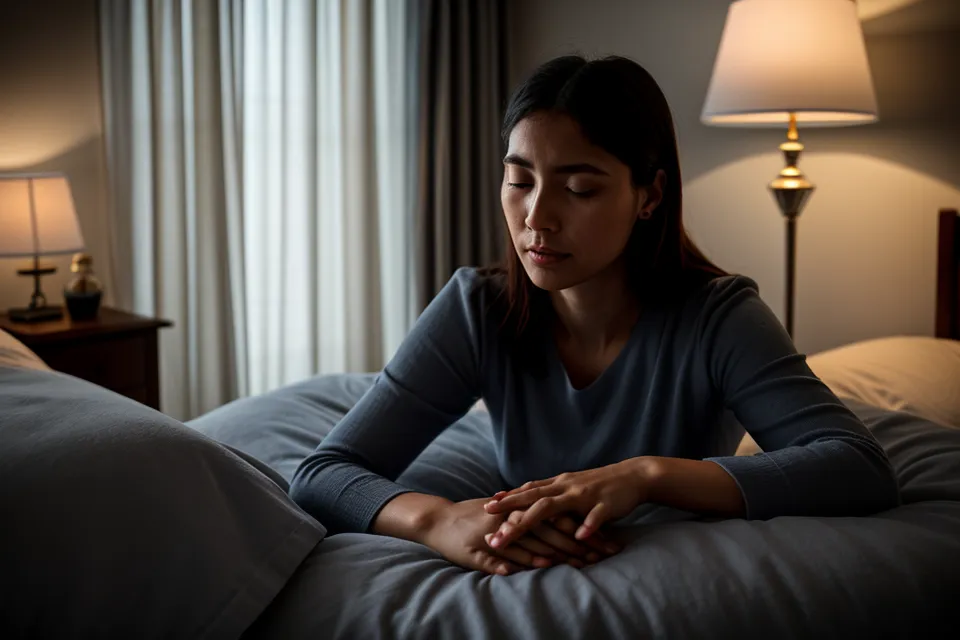 Draps en lin froissés dans une lumière douce, décor d'un rituel du soir pensé pour détendre la mâchoire
