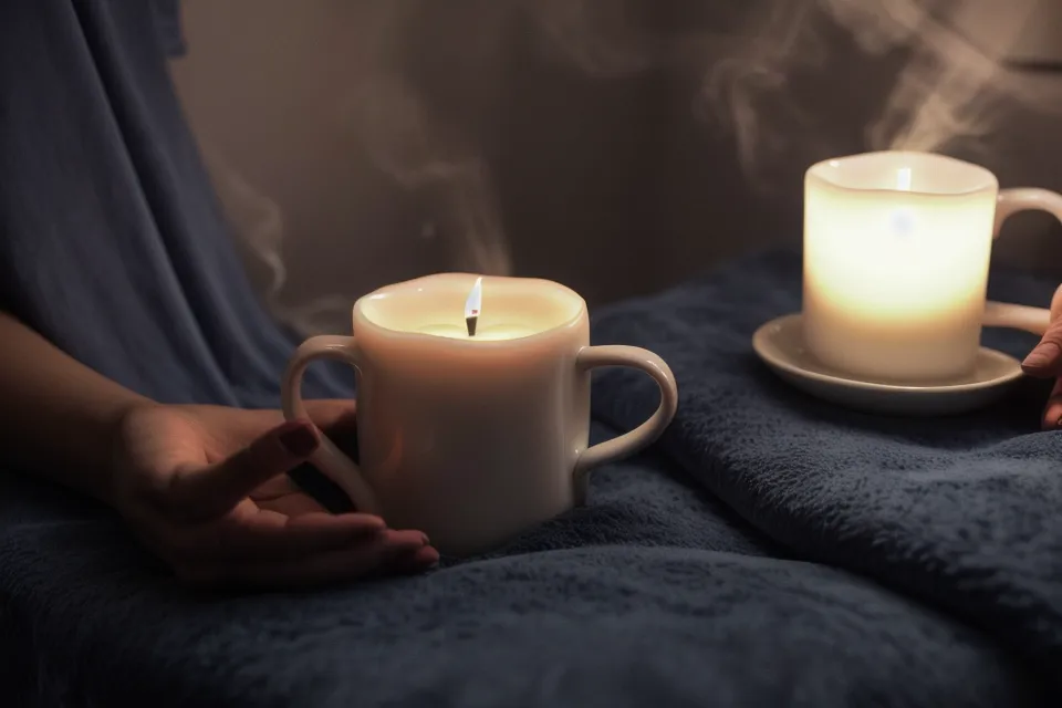 Boîtier en bois de méditation guidée posé sur une table de nuit, pilier du rituel du soir pour mieux dormir