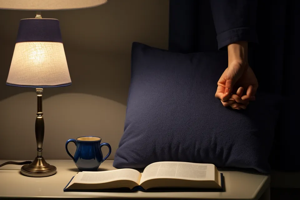 Carnet de nuit et livre sous une lumière rouge tamisée, rituel du soir avant de dormir
