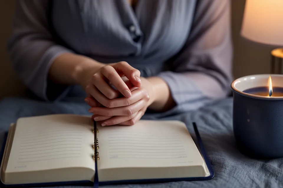 Sommeil léger et méditation guidée : smartphone allumé sur une table de nuit avant le coucher