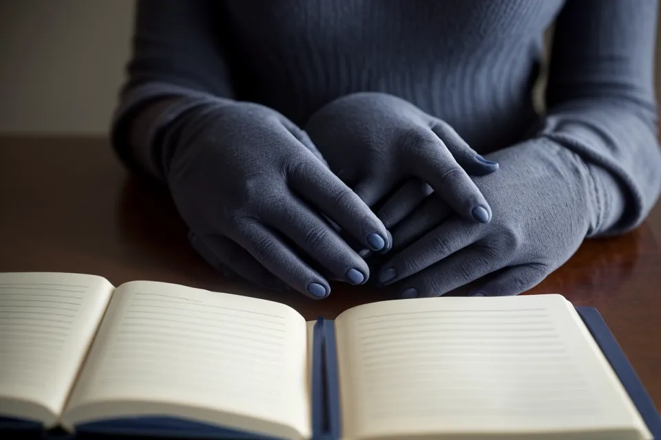 Main qui cherche à tâtons un petit coffret de méditation en bois sur la table de nuit pendant un réveil nocturne